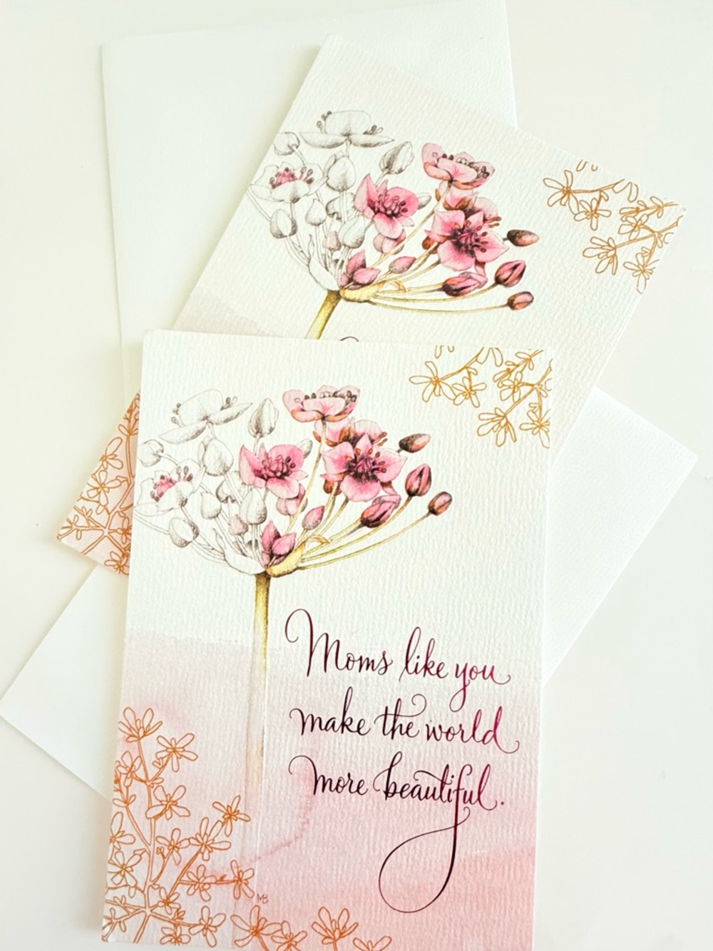 Pink Floral Mother’s Day Card. - Picture 3 of 5